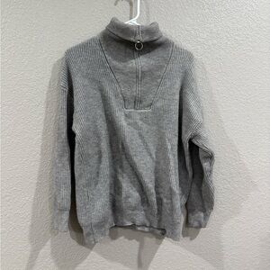 Vine & Love Gray Ribbed Knit Sweater